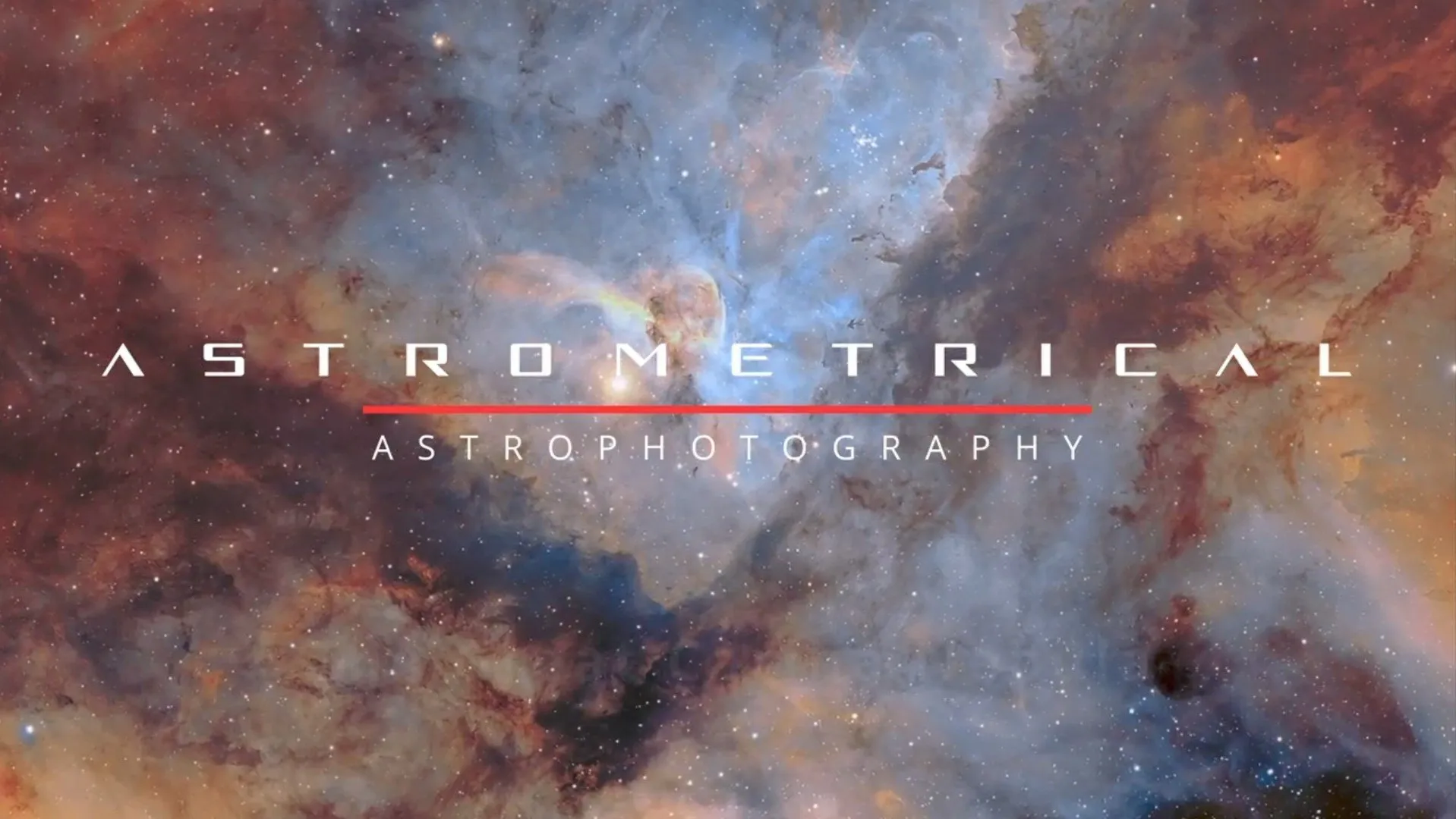 The Carina Nebula behind the Astrometrical wordmark